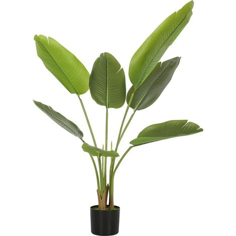 Plant artificial decorative of 109 cm, birds of paradis artificial with pot and sheets for indoor - Green (1/5)