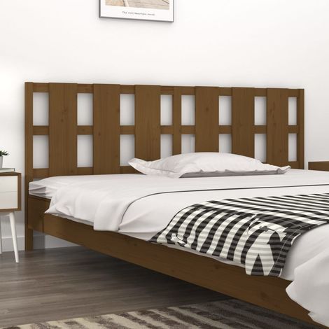 Bett-Kopfteil Honigbraun 205,5x4x100 cm Massivholz Kiefer (1/5)