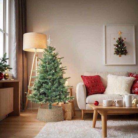 Christmas Tree Collar Round Natural Dia. 60 x 22 cm Seagrass vidaXL (1/5)