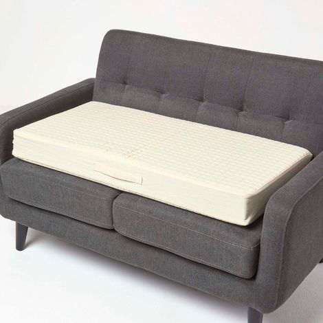 HOMESCAPES Coussin d'assise déhoussable pour canapé 2 places en coton, Beige