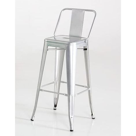 Taburete metal plata pack 4 unidades