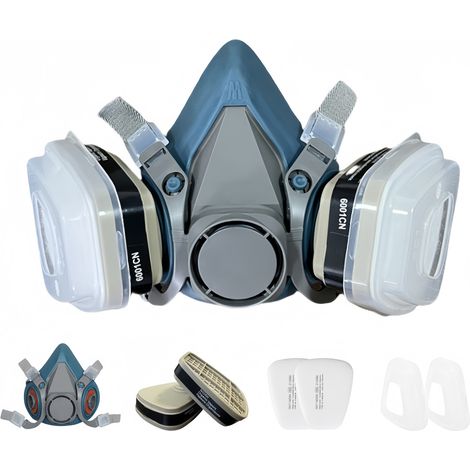 Maschera respiratoria industriale 7 in 1 per verniciatura a spruzzo, tuta di sicurezza, filtro di sicurezza, maschera antipolvere, ricambio 7502