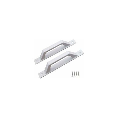 Poignée de porte en forme de D pour portes de jardin en bois (blanc, 200 mm, lot de 2) (1/5)