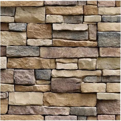 Paneles de pared autoadhesivos con aspecto de piedra decorativa，papel pintado 3D autoadhesivo de 45 cm  10 m con estampado de ladrillo retro (1/5)