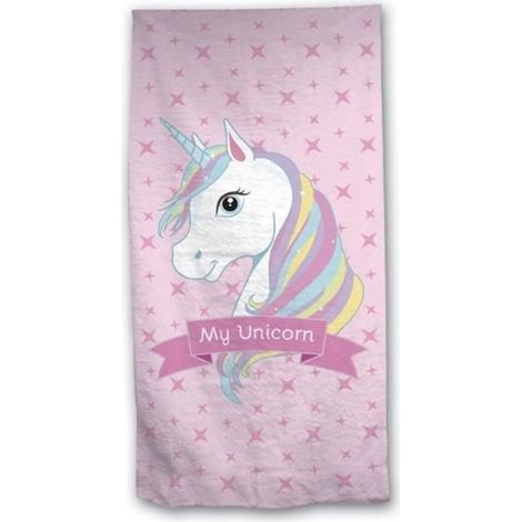 Serviette de bain enfant Licorne Rose