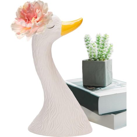 en cramique Figurine de cygne mignon blanc Sculpture de (1/5)