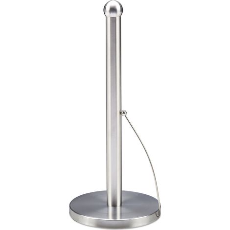 Portarotolo verticale di design moderno per cucina 30 x 15 x 15 cm di semplice utilizzo in acciaio inossidabile argentato 130009252