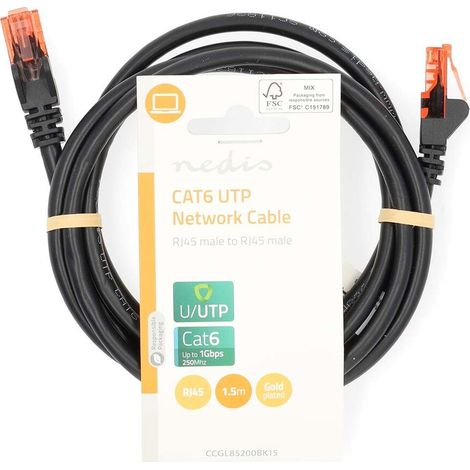 Nedis cat6 netzwerkkabel rj45 stecker rj45 stecker uutp 150 m rund pvc schwarz label