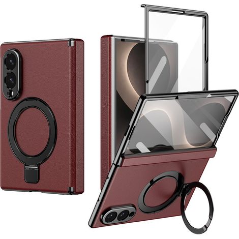 Funda para Samsung Galaxy Z Fold 8 con soporte y cristal protector externo, compatible con MagSafe, color rojo. (1/5)