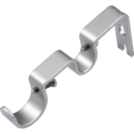 Hochleistungs-Doppelhalterung für 4,1 cm (1 5/8 Zoll) Gardinenstangen, nicht verstellbar, 3er-Set, silber (1/5)