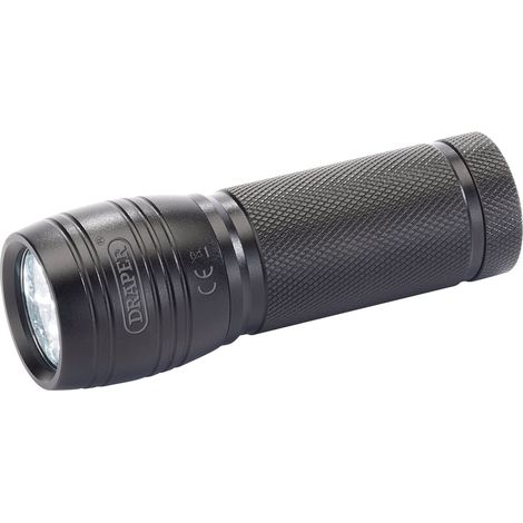 Draper 9-LED Aluminum Hand Torch with 3 AAA Batteries - Compact Portable Flashlight (1/2)