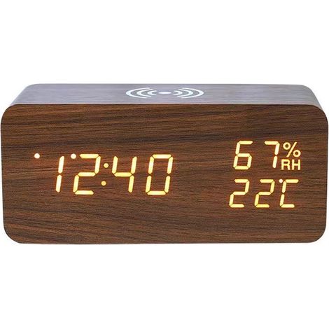 mini réveil numérique pliable avec écran lcd rétroéclairé thermomètre fonction snooze date et heure portable et pratique noir (1/4)