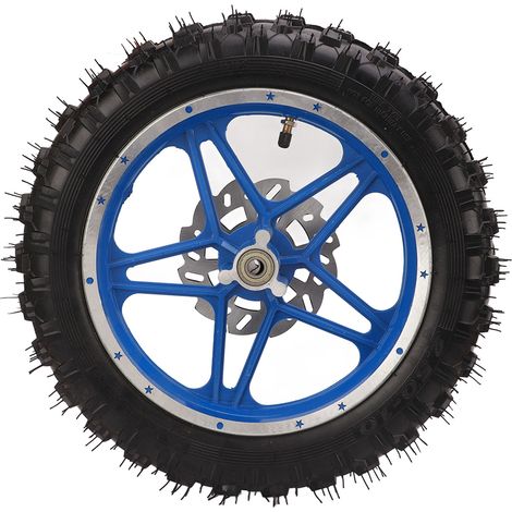 2,5-10 Motorrad-Vorderrad mit Scheibe, Ritzel, Lager, Felge und Reifen, montiert für Offroad-, Quad- und Moped-Fahrzeuge. (1/5)