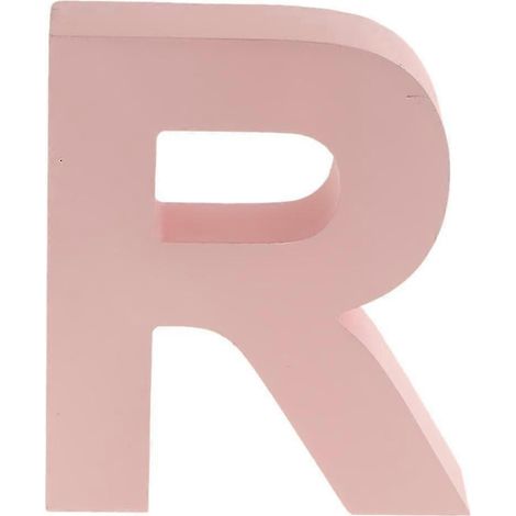 Lettres décoratives murales en bois rose de 26 lettres de l'alphabet-R (1/5)