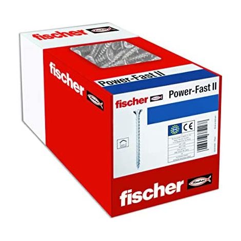 fischer Power-Fast II - scatola de viti speciali per legno 3'5x16mm, per avvitare de legno, collegare de legno massello o fissare parti in legno ,1000 ud (1/5)