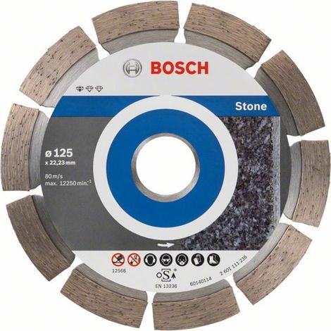 Bosch Diamanttrennscheibe Standard for Stone, 125 x 22,23 x 1,6 x 10 mm, 10er-Pack