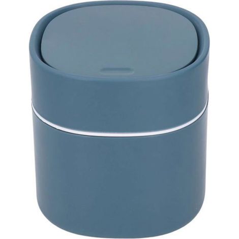 Mini poubelle de luxe avec couvercle à ouverture facile - Poubelle de table 1,5 L - Bleue - Poubelle compacte pour bureau, p (1/3)