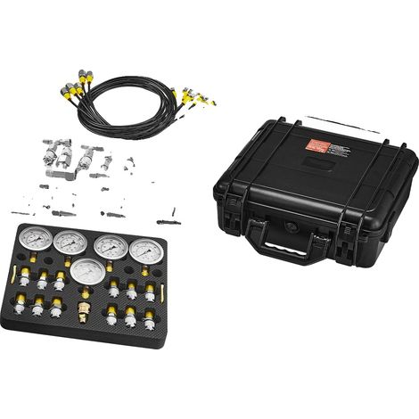Kit de prueba de presión hidráulica, 5 manómetros, 13 racores, TKS-4 (1/2)