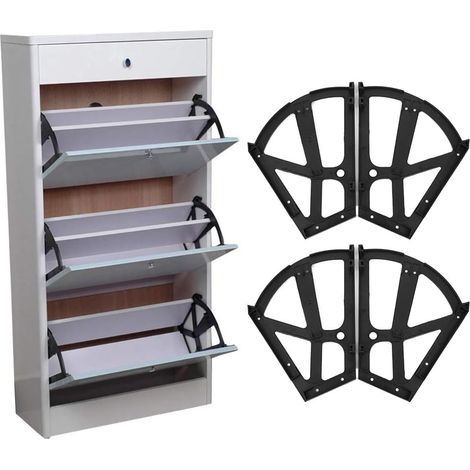 Pratico supporto per cerniera di ricambio in plastica per scarpiera, facile da installare, cerniera di rotazione per scarpiera in ABS, set da 4 pezzi per riporre gli oggetti.