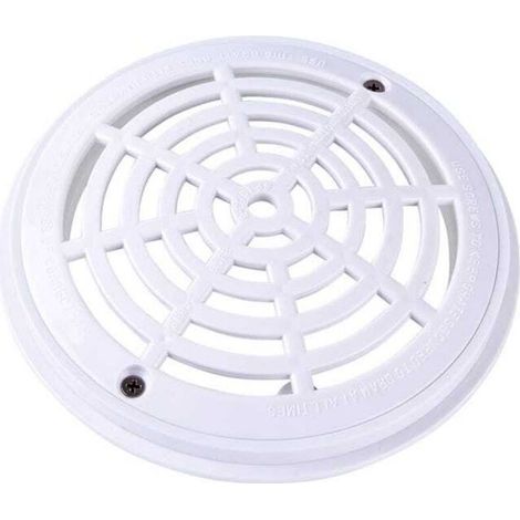 Grille de fond de piscine ronde, diamètre 20,3 cm, facile à installer (base + couvercle), blanche (1/4)