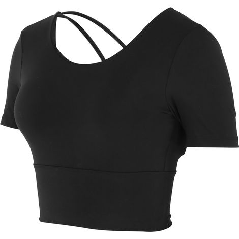 Sexy Kurzarm-Sporttops für Damen, perfekt für Sommer, Yoga, Fitness und andere Sportarten. Schwarz, Größe L. (1/5)