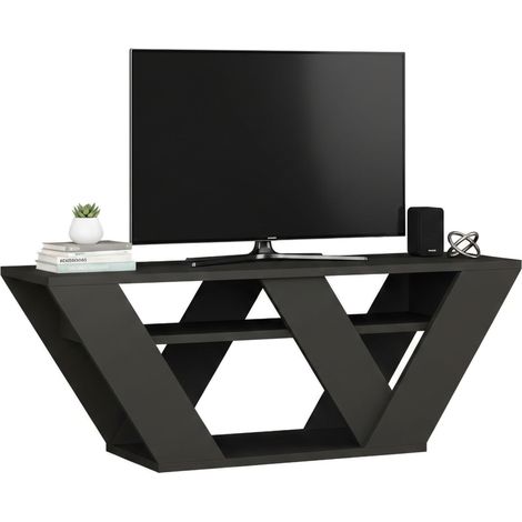 Dmora – Meuble TV moderne anthracite 110x30x40 cm – Panneau mélaminé 18mm – Armoire basse multifonctionnelle avec étagères - 110x30h40