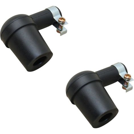 Cyclingcolors – Lot de 2 antiparasites en caoutchouc noir pour bougies tondeuse et tracteur – Collier de serrage inclus – Universel et durable