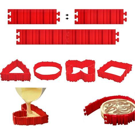 Lot de 4 moules à gâteaux en silicone Magic Bake Snakes antiadhésifs pour la pâtisserie DIY. Créez des gâteaux de toutes formes. (1/4)