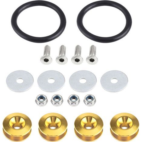 Rondelle de pare-chocs/boulon en alliage d'aluminium pour voiture, Kit d'habillage de compartiment moteur, fixation à dégagement rapide (1/4)