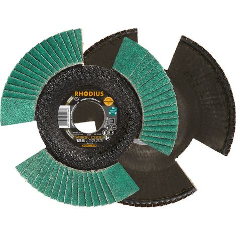 Disque à lamelles F inclinée 125x22"23 mm - Grain 60 - RHODIUS (1/5)