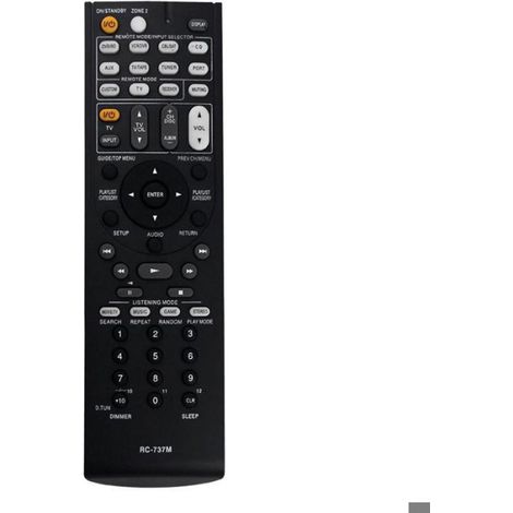 Télécommande RC-737M - Pour Récepteur AV Onkyo - Remplacement Officiel - Noir - 1 Pièce (1/5)
