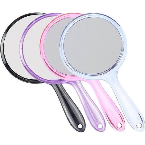 Miroir de maquillage double face compatible avec le maquillage, lot de 4, rond et pratique, à porter seul. (1/5)