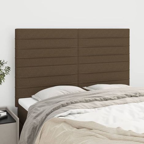 Tête de lit Marron foncé 144 x 5 x 118/128 cm Tissu vidaXL