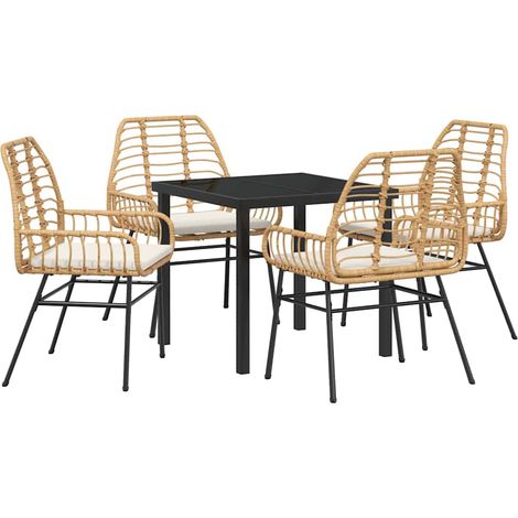 Maison Exclusive - Set da Pranzo per Giardino 5 pcs Marrone polyrattan (1/5)