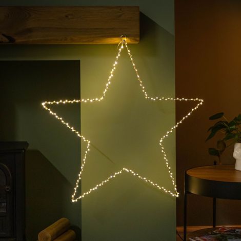 70cm Light up Dewdrop Christmas 2D Star with 230 Warm White LEDs & Timer Function (1/5)