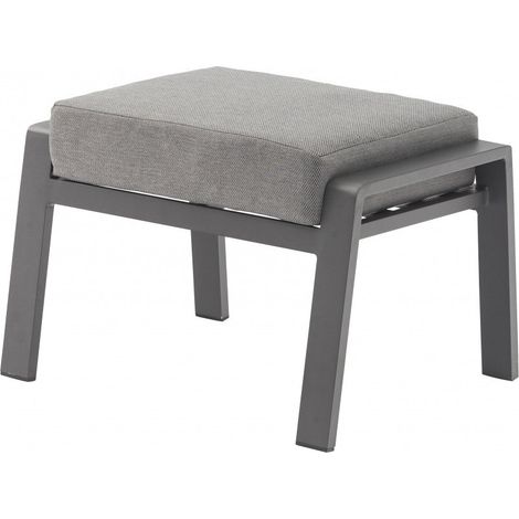 Poggiapiedi con cuscino e struttura in alluminio antracite 56x65xH41 cm