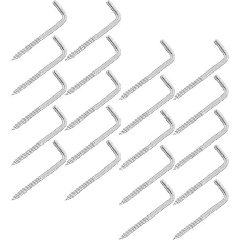 50 crochets à vis, 2 pouces, inox, pour plafond et rangement (1/5)