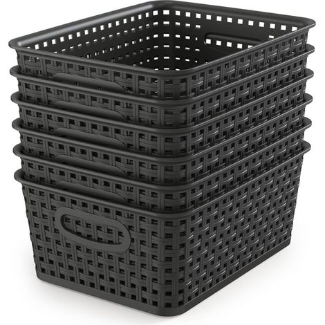Panier De Rangement Tissé - En Plastique Polypropylène - 10 1 X 7 55 X 4 1 Pouce - Pour Cuisine Salle De Bain Bureau - Lot De 6 (1/5)