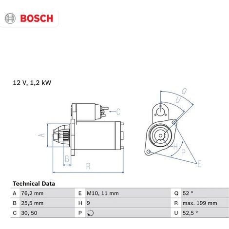 Démarreur BOSCH 0 986 020 890 BMW 12 41 7 523 450 12 41 7 524 843 7 523 450