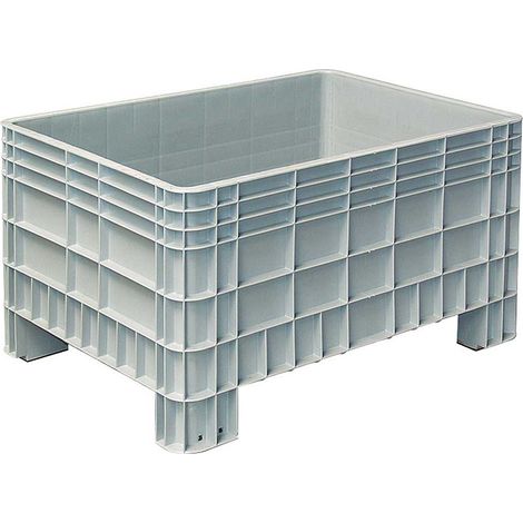 BRB Palettenbox mit Aussenrippen und 4 Füßen, LxBxH 1170x800x650 mm, grau (1/2)