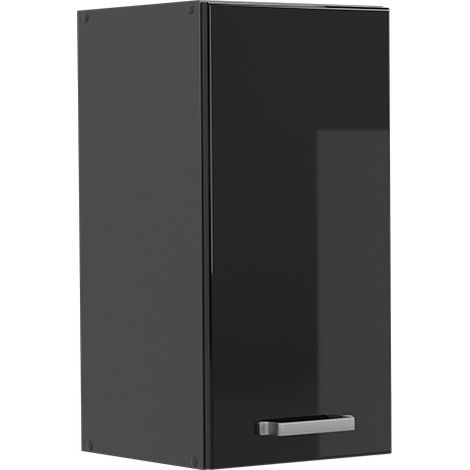 Pensile da cucina R-Line, Nero lucido, 30 cm, Vicco