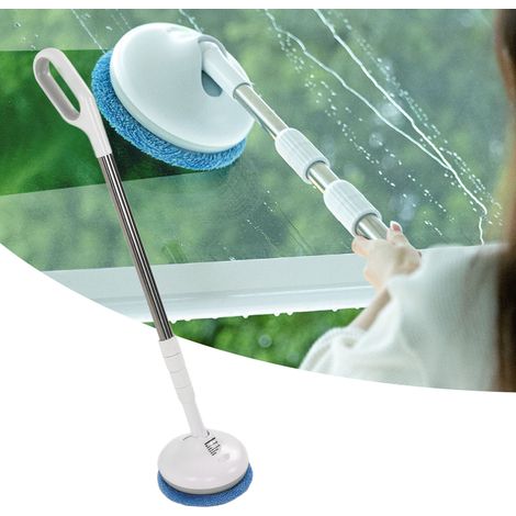 Limpiador rotatorio inalámbrico de 8,5 W, USB, IPX7, con brazo giratorio y tubo telescópico, para ventanas y automóviles, blanco. (1/5)
