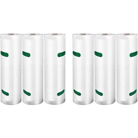 Food Sealer Bags, 6 Rolls Reusable Freezer Bags, BPA & LFGB Free, Compatible with Any Sealer Machine 20cm x 5m Wide MUMU (1/4)