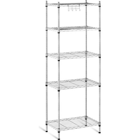 Scaffale professionale 5 ripiani 35 x 55 x 150 cm - 150 kg grigio metallizzato 140001535