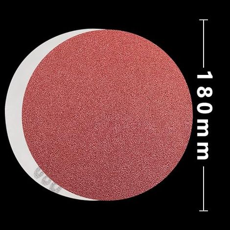 Lot de 20 - Papier De Verre Autocollant Rond Grain 180 Disque De Ponçage Diamètre 180 mm Convient Au Bois - Aux Meubles - Au Traitement De Polissage (1/5)