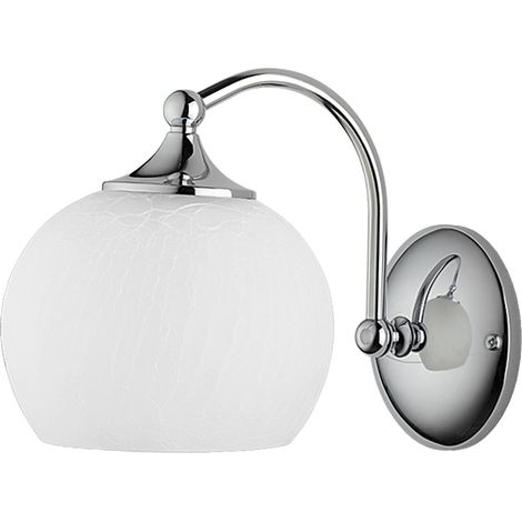 Applique LARGO Jupiter cromata vetro bianco 1xE27 15W