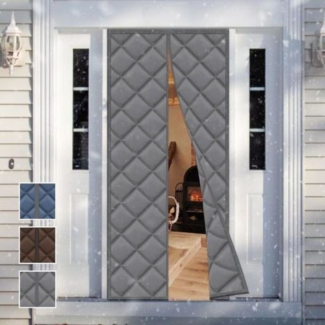 Tenda termica magnetica per porta, tenda termica per la protezione dal freddo contro la porta d'ingresso, 80 x 200 cm, grigia