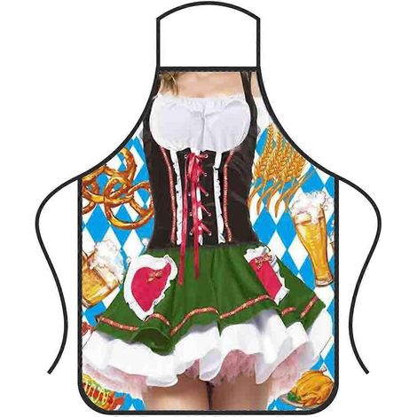 Tablier de barbecue pour homme, inspiré de l'Oktoberfest, style bavarois. Un tablier original pour les fêtes de la bière, les grillades et les soirées. Design bavarois unique. (1/5)