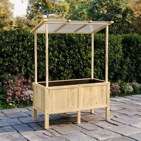 Jardin potager surélevé en bois avec couvercle 110 x 60 x 152 cm (1/5)