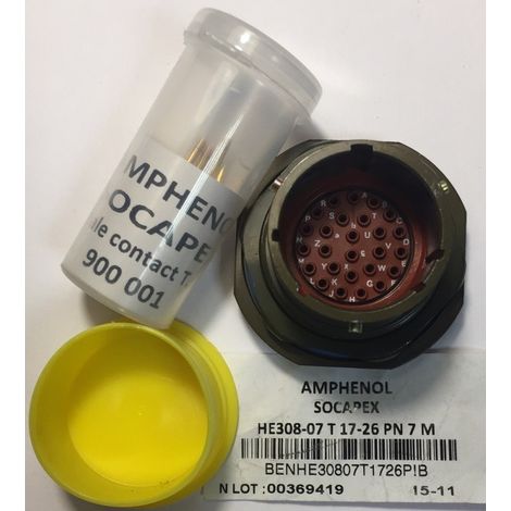 Amphenol Souriau HE308-07T17-26PN7M MIL Standard Circular Contact 26pos. Male - MIL-DTL-38999